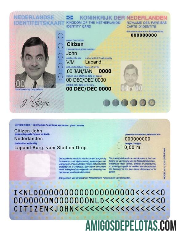 Exemplo de ID da Holanda